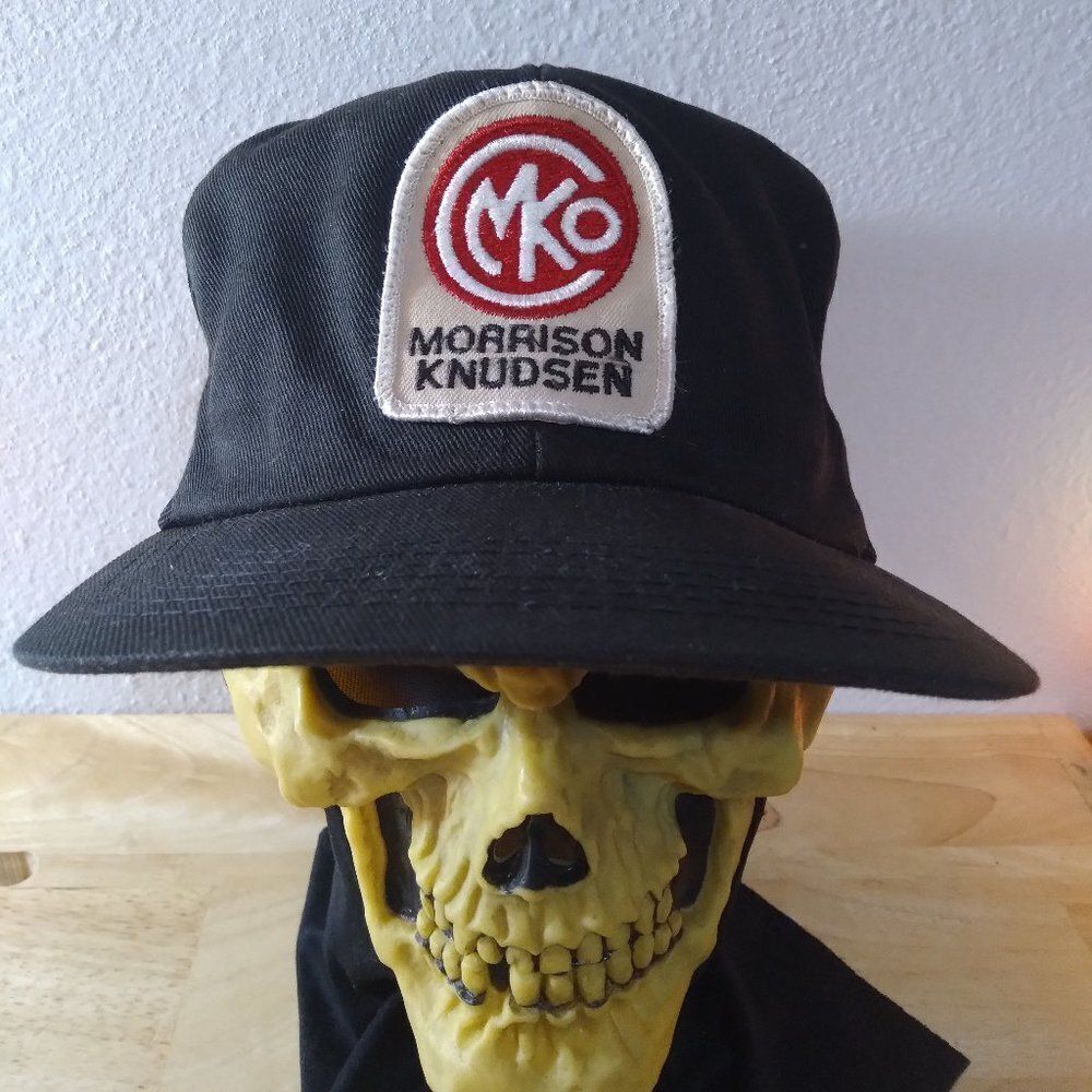 Vintage K Brand Morrison Knudsen Patch Snap Back Trucker Hat